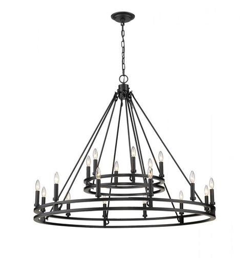 Z-Lite Dennison 18 Light Chandelier in Matte Black Finish Model: 4005-18MB