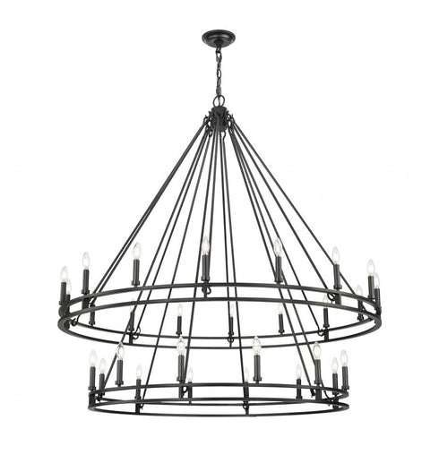 Z-Lite Dennison 28 Light Chandelier in Matte Black Finish Model: 4005-28MB