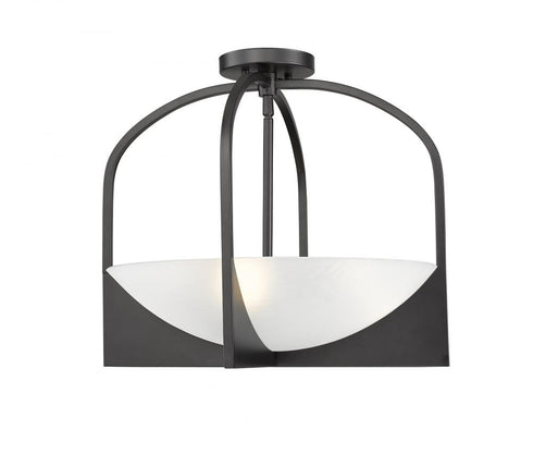Z-Lite Devon 4 Light Semi Flush Mount in Matte Black Finish Model: 1947SFS-MB