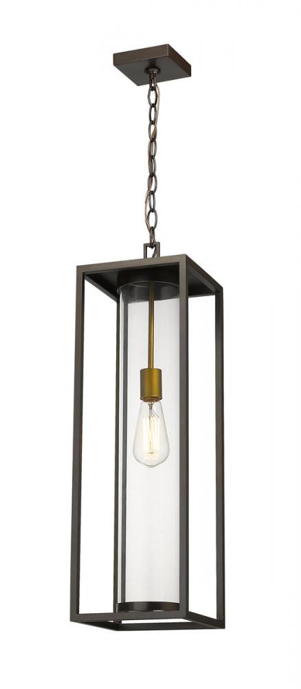Z-Lite Dunbroch 1 Light Outdoor Chain Mount Ceiling Fixture in Black Finish Model: 584CHB-BK