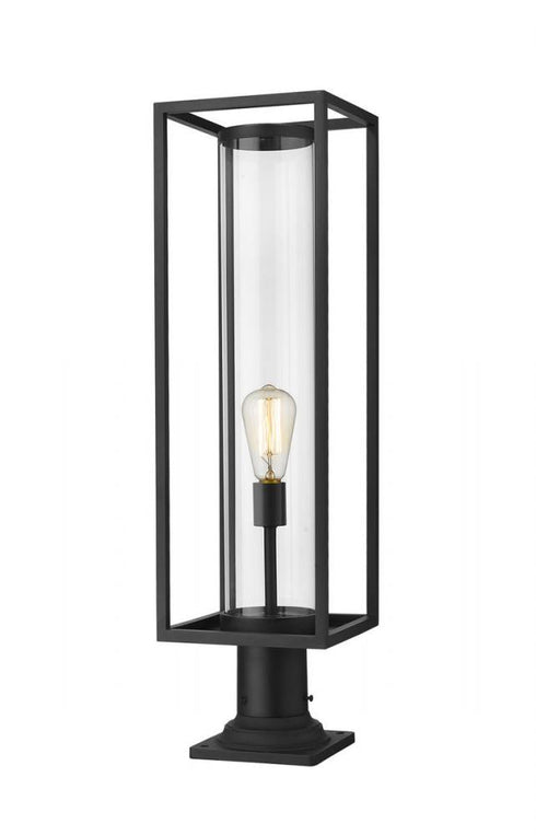 Z-Lite Dunbroch 1 Light Outdoor Pier Mounted Fixture in Black Finish Model: 584PHBR-533PM-BK