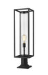 Z-Lite Dunbroch 1 Light Outdoor Pier Mounted Fixture in Black Finish Model: 584PHBR-533PM-BK