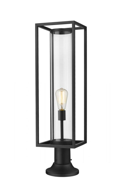 Z-Lite Dunbroch 1 Light Outdoor Pier Mounted Fixture in Black Finish Model: 584PHBR-553PM-BK
