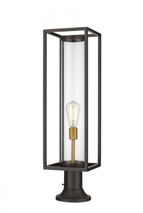 Z-Lite Dunbroch 1 Light Outdoor Pier Mounted Fixture in Black Finish Model: 584PHBR-553PM-BK