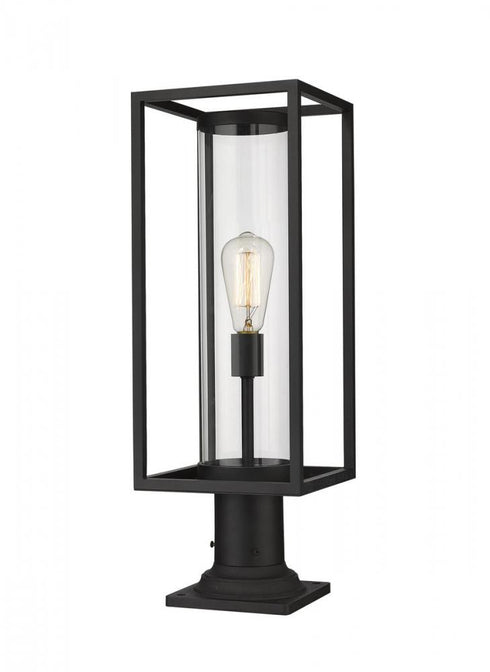 Z-Lite Dunbroch 1 Light Outdoor Pier Mounted Fixture in Black Finish Model: 584PHMR-533PM-BK