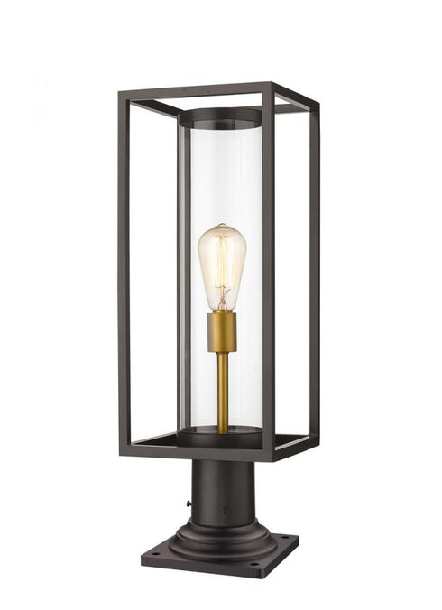 Z-Lite Dunbroch 1 Light Outdoor Pier Mounted Fixture in Black Finish Model: 584PHMR-533PM-BK