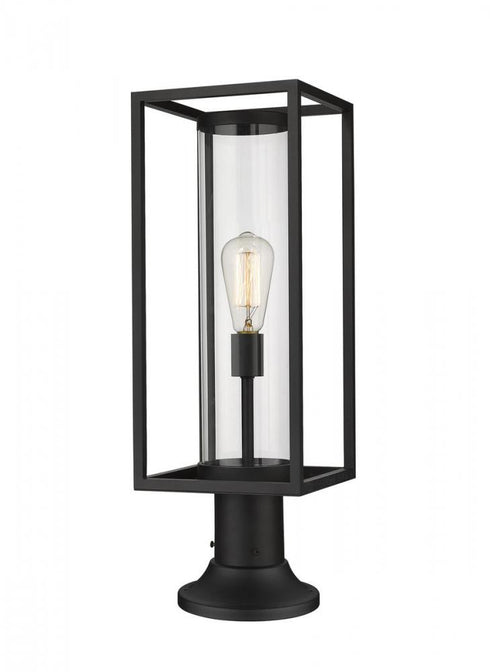 Z-Lite Dunbroch 1 Light Outdoor Pier Mounted Fixture in Black Finish Model: 584PHMR-553PM-BK