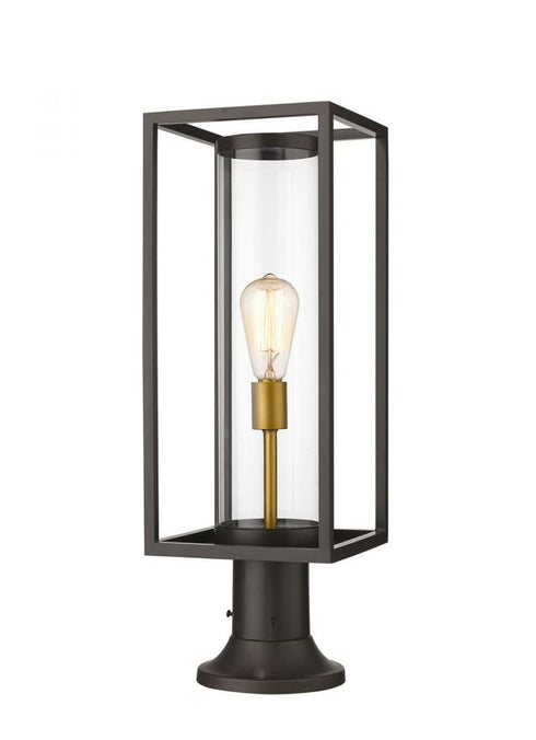 Z-Lite Dunbroch 1 Light Outdoor Pier Mounted Fixture in Black Finish Model: 584PHMR-553PM-BK