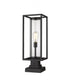 Z-Lite Dunbroch 1 Light Outdoor Pier Mounted Fixture in Black Finish Model: 584PHMS-SQPM-BK