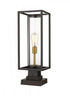 Z-Lite Dunbroch 1 Light Outdoor Pier Mounted Fixture in Black Finish Model: 584PHMS-SQPM-BK