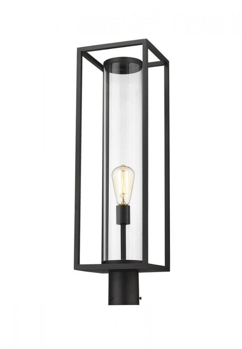 Z-Lite Dunbroch 1 Light Outdoor Post Mount Fixture in Black Finish Model: 584PHBR-BK