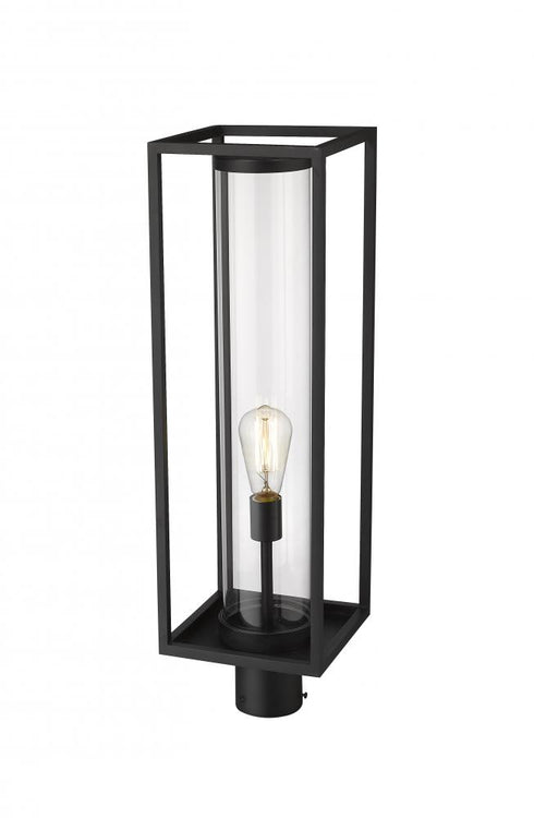 Z-Lite Dunbroch 1 Light Outdoor Post Mount Fixture in Black Finish Model: 584PHBR-BK