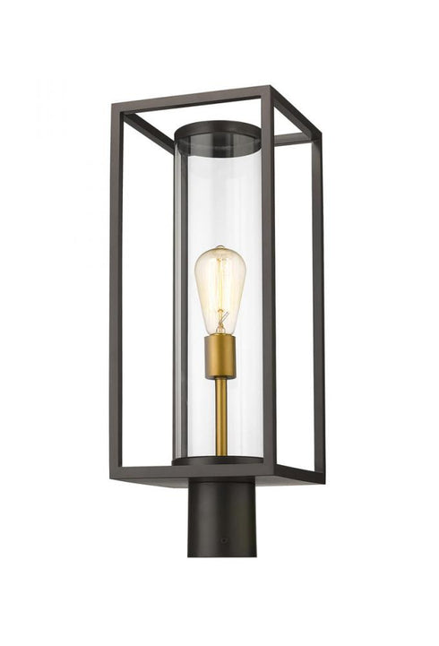 Z-Lite Dunbroch 1 Light Outdoor Post Mount Fixture in Black Finish Model: 584PHMR-BK