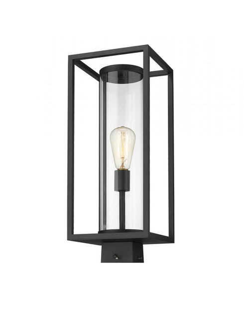 Z-Lite Dunbroch 1 Light Outdoor Post Mount Fixture in Black Finish Model: 584PHMS-BK