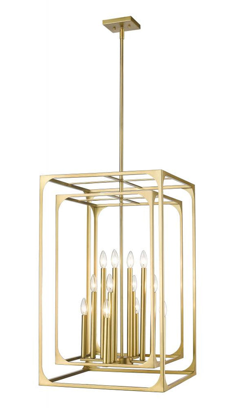 Z-Lite Easton 12 Light Chandelier in Matte Black Finish Model: 3038-12MB
