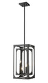 Z-Lite Easton 4 Light Chandelier in Matte Black Finish Model: 3038-4MB