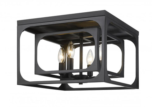 Z-Lite Easton 4 Light Flush Mount in Matte Black Finish Model: 3038F-MB