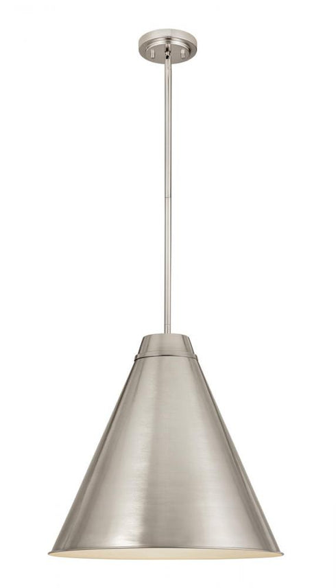 Z-Lite Eaton 1 Light Pendant in Brushed Nickel Finish Model: 6011P24-BN