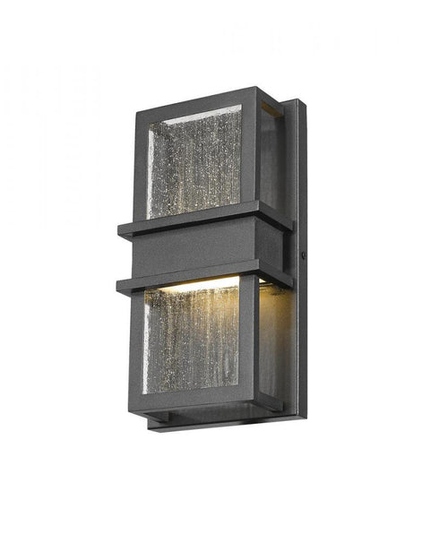Z-Lite Eclipse 2 Light Outdoor Wall Light in Black Finish Model: 577S-BK-LED