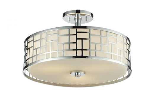 Z-Lite Elea 3 Light Semi Flush Mount in Chrome Finish Model: 328-SF16-CH