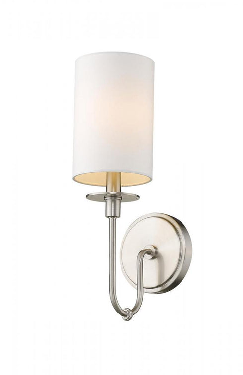 Z-Lite Ella 1 Light Wall Sconce in Brushed Nickel Finish Model: 809-1S-BN