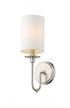 Z-Lite Ella 1 Light Wall Sconce in Brushed Nickel Finish Model: 809-1S-BN