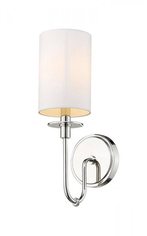Z-Lite Ella 1 Light Wall Sconce in Brushed Nickel Finish Model: 809-1S-BN