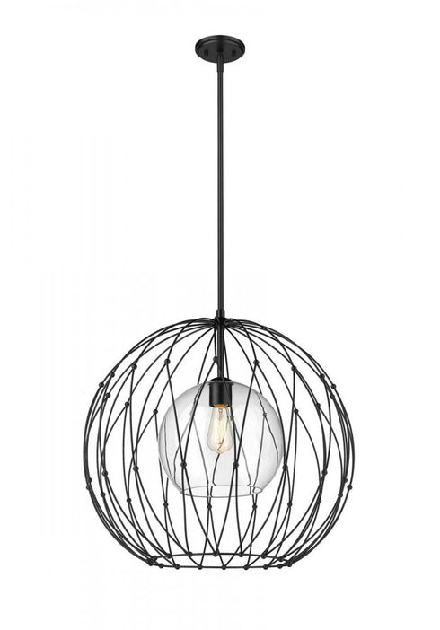 Z-Lite Elle 1 Light Pendant in Matte Black Finish Model: 1940P24-MB