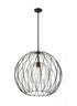 Z-Lite Elle 1 Light Pendant in Matte Black Finish Model: 1940P24-MB