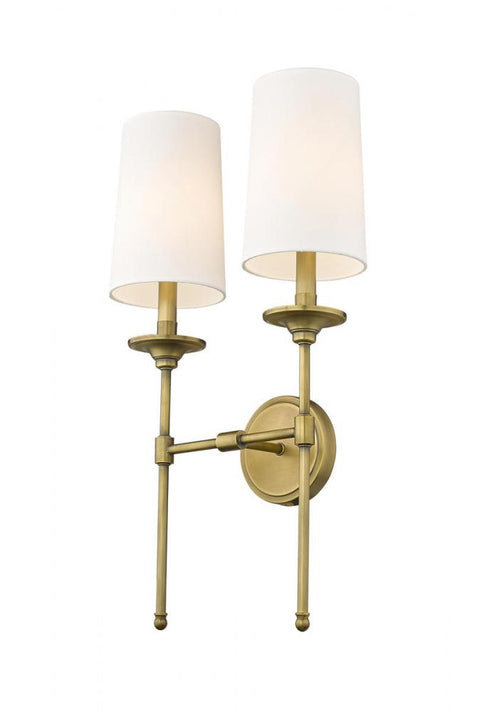 Z-Lite Emily 2 Light Wall Sconce in Matte Black Finish Model: 3033-2S-MB