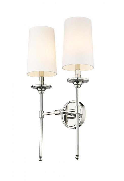 Z-Lite Emily 2 Light Wall Sconce in Matte Black Finish Model: 3033-2S-MB