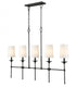 Z-Lite Emily 5 Light Linear Chandelier in Matte Black Finish Model: 3033-5L-MB