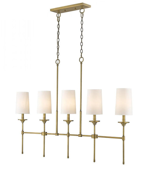 Z-Lite Emily 5 Light Linear Chandelier in Matte Black Finish Model: 3033-5L-MB