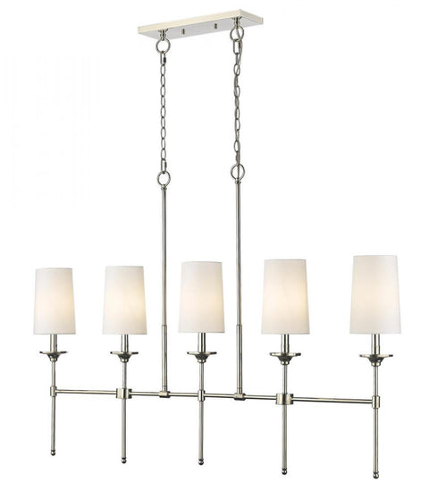 Z-Lite Emily 5 Light Linear Chandelier in Matte Black Finish Model: 3033-5L-MB