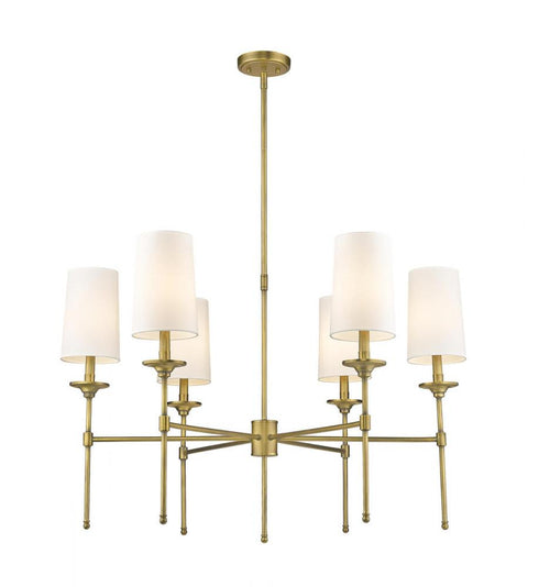 Z-Lite Emily 6 Light Chandelier in Brushed Nickel Finish Model: 3033-6BN