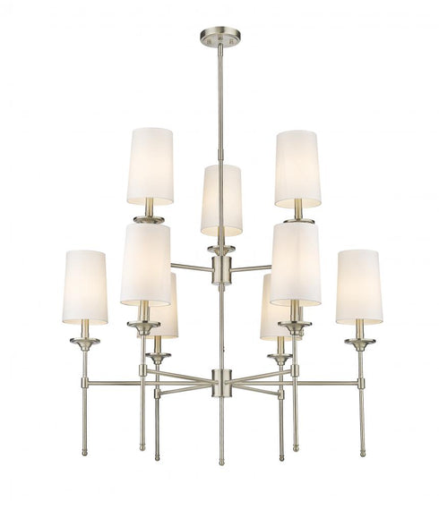 Z-Lite Emily 9 Light Chandelier in Brushed Nickel Finish Model: 3033-9BN