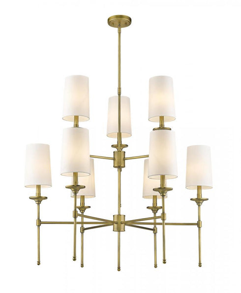 Z-Lite Emily 9 Light Chandelier in Brushed Nickel Finish Model: 3033-9BN