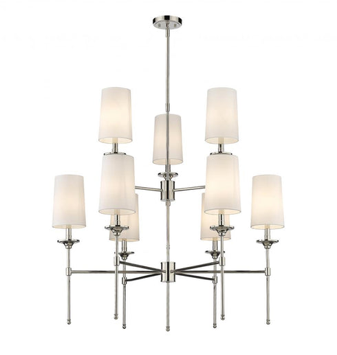 Z-Lite Emily 9 Light Chandelier in Brushed Nickel Finish Model: 3033-9BN