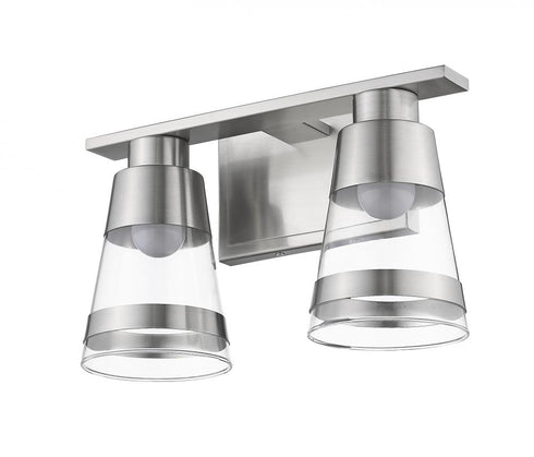 Z-Lite Ethos 2 Light Vanity in Brushed Nickel Finish Model: 1921-2V-BN-LED