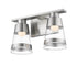 Z-Lite Ethos 2 Light Vanity in Brushed Nickel Finish Model: 1921-2V-BN-LED