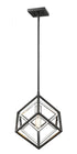 Z-Lite Euclid 1 Light Pendant in Chrome + Matte Black Finish Model: 457MP-CH-MB