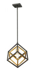 Z-Lite Euclid 1 Light Pendant in Chrome + Matte Black Finish Model: 457MP-CH-MB