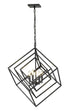 Z-Lite Euclid 4 Light Chandelier in Chrome + Matte Black Finish Model: 457-4CH-MB