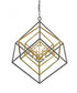 Z-Lite Euclid 4 Light Chandelier in Chrome + Matte Black Finish Model: 457-4CH-MB