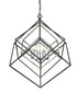 Z-Lite Euclid 6 Light Chandelier in Chrome + Matte Black Finish Model: 457-6CH-MB