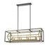 Z-Lite Euclid 8 Light Linear Chandelier in Chrome + Matte Black Finish Model: 457-8L-CH-MB