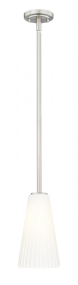 Z-Lite Farrell 1 Light Pendant in Brushed Nickel Finish Model: 3043P6-ROD-BN