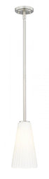 Z-Lite Farrell 1 Light Pendant in Brushed Nickel Finish Model: 3043P6-ROD-BN