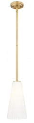Z-Lite Farrell 1 Light Pendant in Brushed Nickel Finish Model: 3043P7-ROD-BN