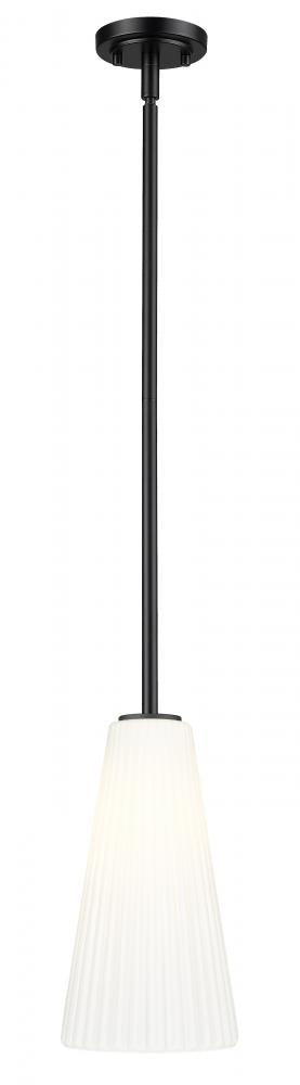 Z-Lite Farrell 1 Light Pendant in Brushed Nickel Finish Model: 3043P7-ROD-BN